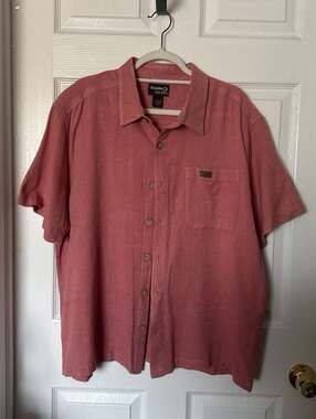Guide Series Men's Salmon Pink Short Sleeve Button Down Shirt